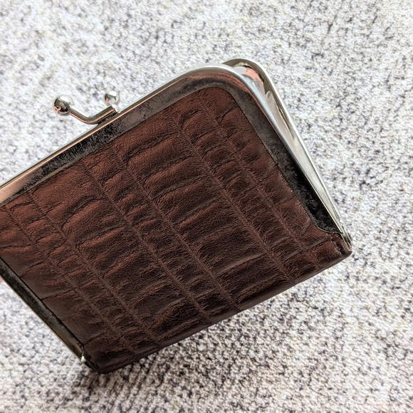 Pair / Bundle of small wallets - brown shimmer and silver leather - Picture 4 of 6
